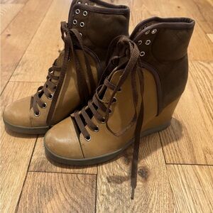 See By Chloe Brown Ankle Boots with Lace-Up Design size EU 38